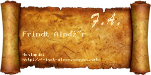 Frindt Alpár névjegykártya